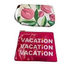 Lot of 2 Cosmetics Travel Bags Vacation Makeup Case Toiletry Beauty